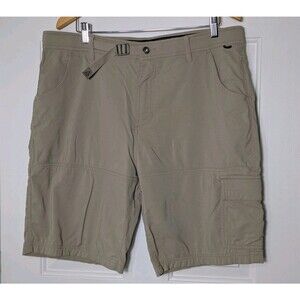 Gerry Outdoor Shorts Mens 36 Beige Cargo Pockets Nylon Quick Dry Casual Hiking
